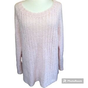 Gap Pink Knit oversized lightweight see through sweater Size XXL